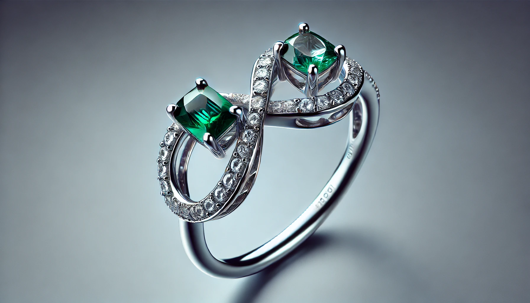 infinity ring emerald