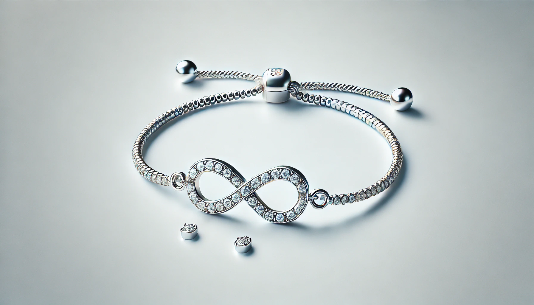 diamond infinity bolo bracelet